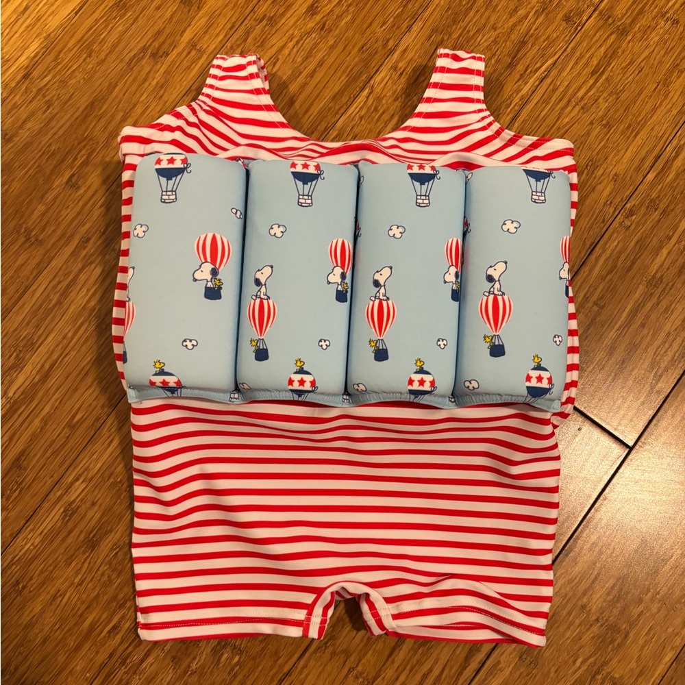 Red and White Striped Swim Vest